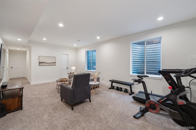 2571 S Cherokee St, Denver, CO 80223 - workout room with recessed lighting and carpet