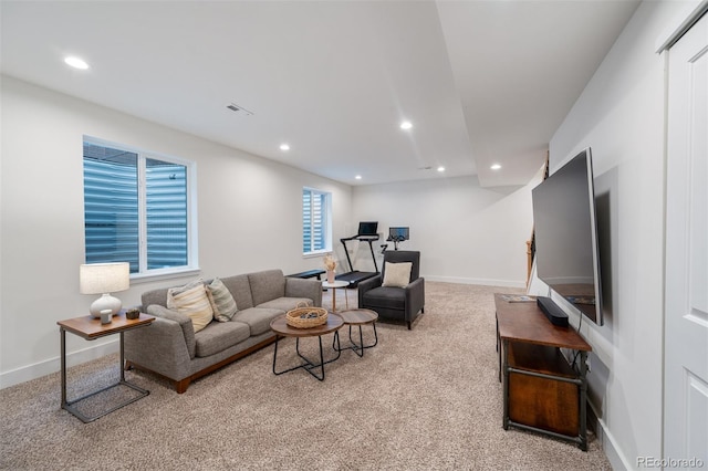 2571 S Cherokee St, Denver, CO 80223 - carpeted living area with recessed lighting