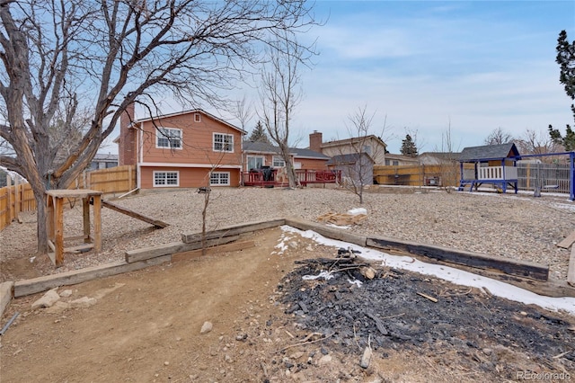 view of yard with a playground