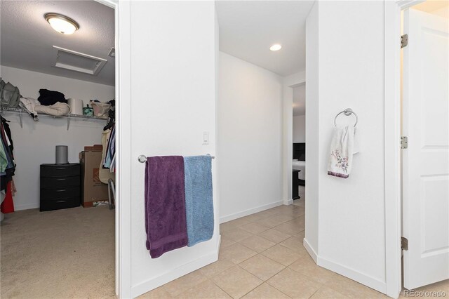 interior space with tile patterned floors