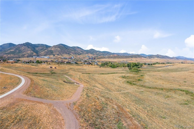 view of mountain feature featuring a rural view