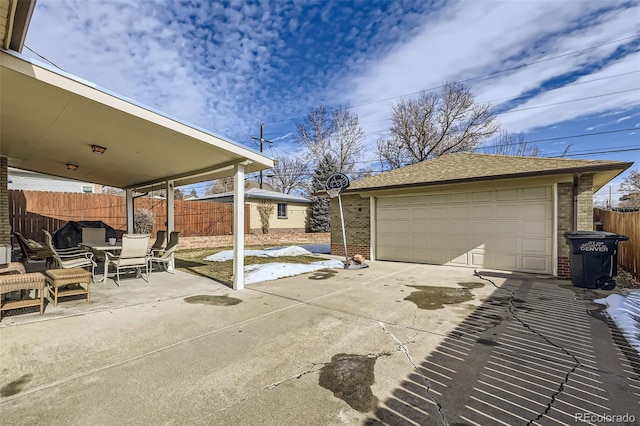 view of garage