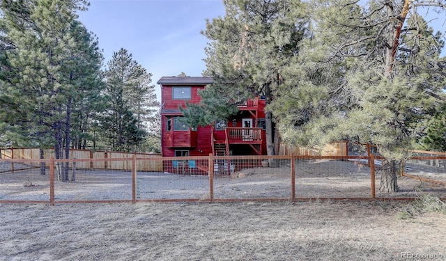 view of playground with a deck