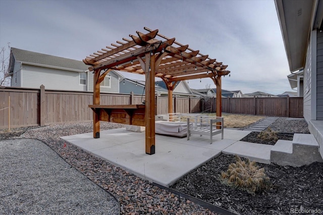 2785 Black Hawk Pl, Brighton, CO 80601 - fenced backyard featuring a patio area and a pergola