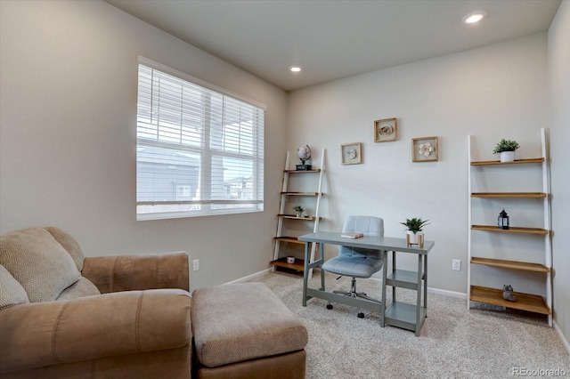 2785 Black Hawk Pl, Brighton, CO 80601 - office featuring baseboards, carpet, and recessed lighting