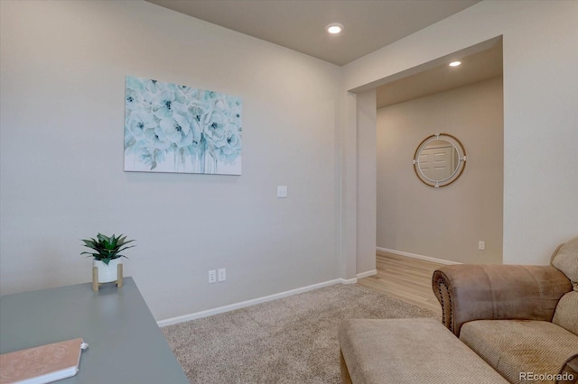 2785 Black Hawk Pl, Brighton, CO 80601 - carpeted living area featuring baseboards and recessed lighting