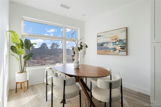 dining room featuring light hardwood / wood-style flooring