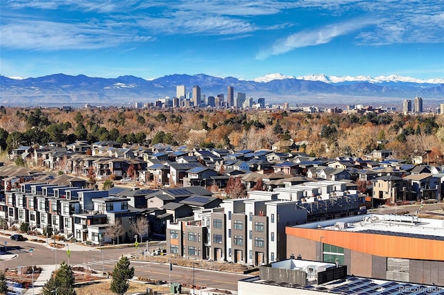 bird's eye view with a mountain view