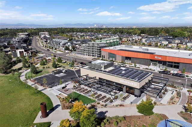 bird's eye view with a mountain view