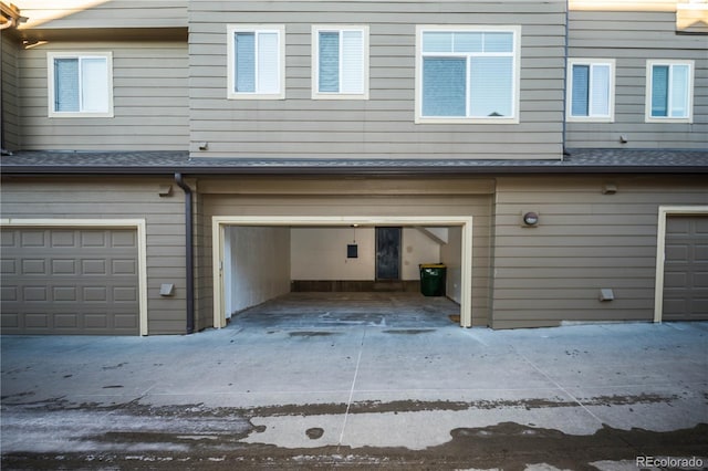 view of garage