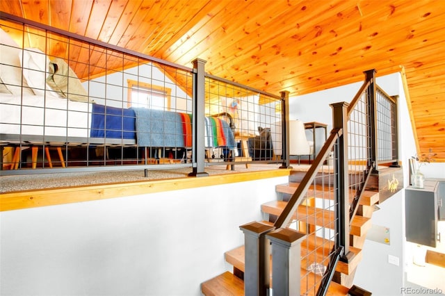 82 Sheep Ridge Rd, Fairplay, CO 80440 - stairs with wood ceiling