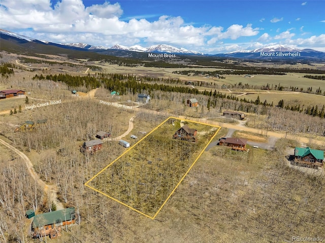 82 Sheep Ridge Rd, Fairplay, CO 80440 - view of rural area featuring property parcel outlined and a mountain backdrop