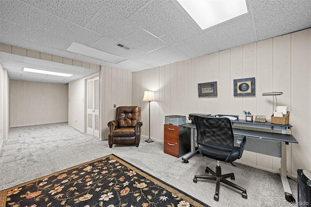 view of carpeted office