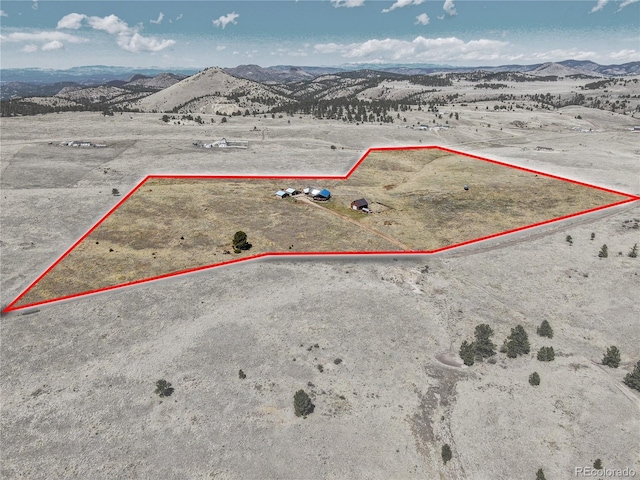 2177 County Road 341, Westcliffe, CO 81252 - aerial view of sparsely populated area featuring mountains, a desert landscape, and property boundaries highlighted