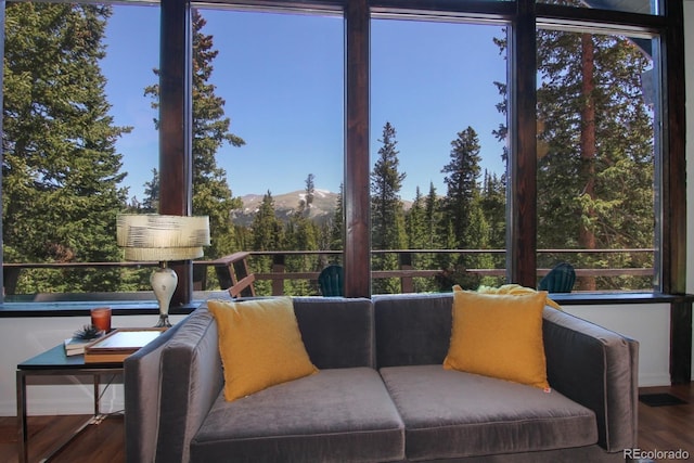135 Nugget Ln, Alma, CO 80420 - sunroom with a mountain view and wood finished floors