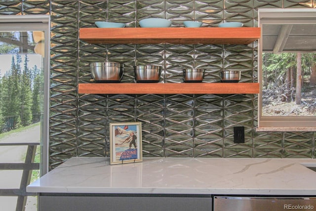 135 Nugget Ln, Alma, CO 80420 - detailed view of stainless steel dishwasher and decorative backsplash