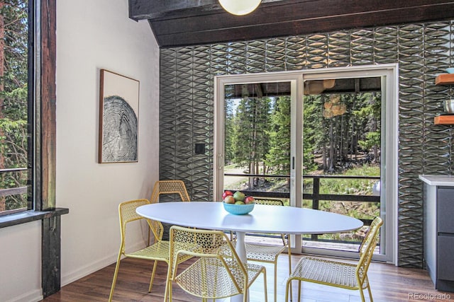 135 Nugget Ln, Alma, CO 80420 - dining area with healthy amount of natural light and wood finished floors