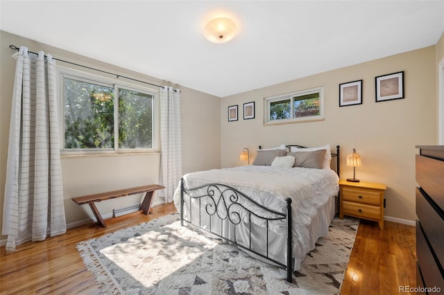 bedroom featuring light hardwood / wood-style flooring