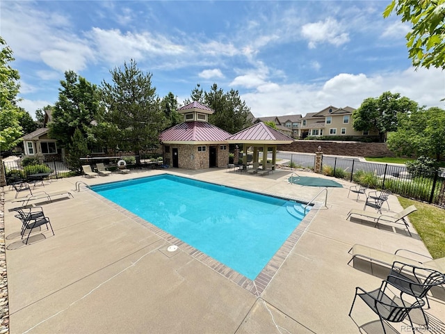 12743 W Bowles Pl, Littleton, CO 80127 - community pool featuring a patio area and a gazebo
