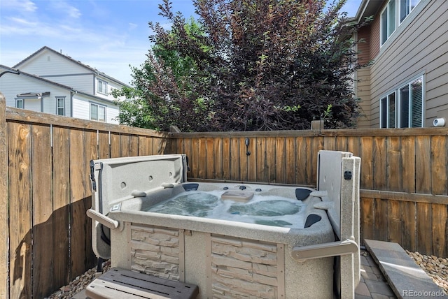10388 Rutledge St, Parker, CO 80134 - view of patio / terrace with a hot tub