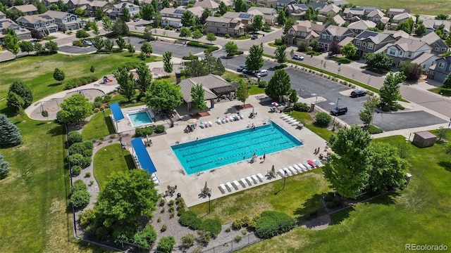 10388 Rutledge St, Parker, CO 80134 - aerial view of residential area featuring a pool