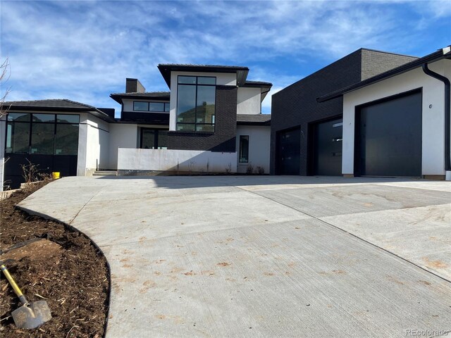 modern home with a garage