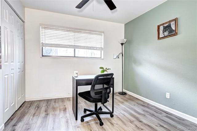 420 Wright St Unit 101, Lakewood, CO 80228 - office space featuring ceiling fan and light wood-style flooring