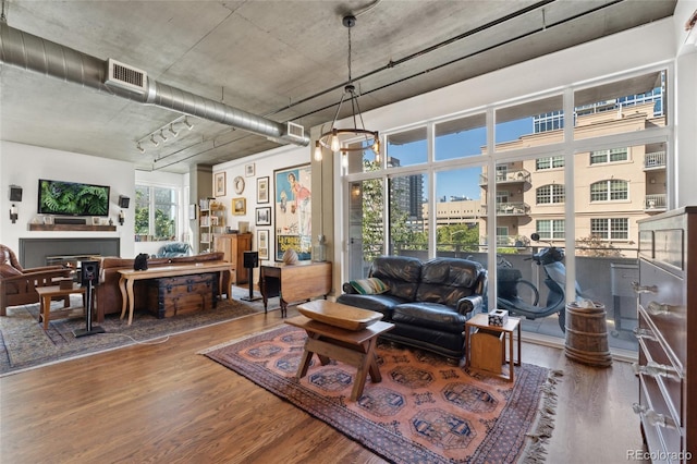 interior space featuring wood-type flooring