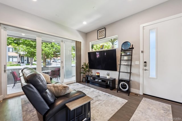 2898 W 22nd Ave, Denver, CO 80211 - living area with wood finished floors, recessed lighting, and baseboards