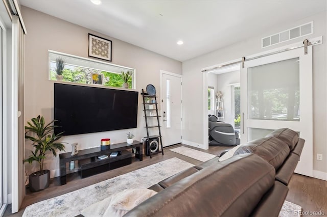 2898 W 22nd Ave, Denver, CO 80211 - living area featuring healthy amount of natural light, recessed lighting, wood finished floors, and baseboards