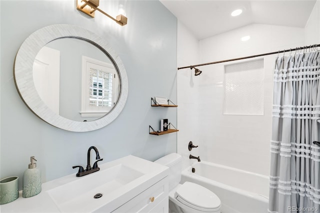 1164 S High St, Denver, CO 80210 - full bath with vanity, shower / tub combo, and recessed lighting