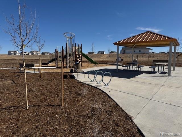 community playground with a gazebo