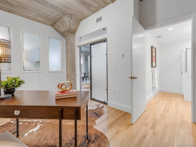 1449 Wynkoop St Unit 305, Denver, CO 80202 - office area featuring light wood-type flooring and baseboards
