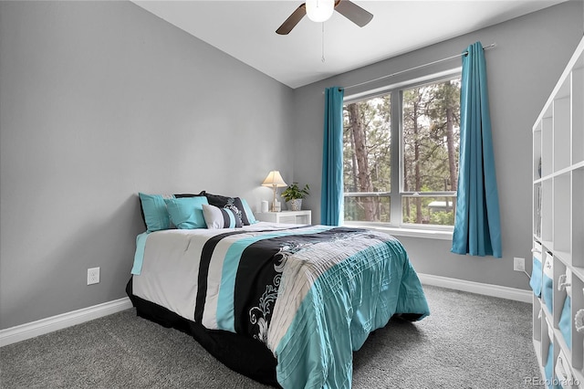 171 Columbine St, Larkspur, CO 80118 - carpeted bedroom with baseboards and a ceiling fan