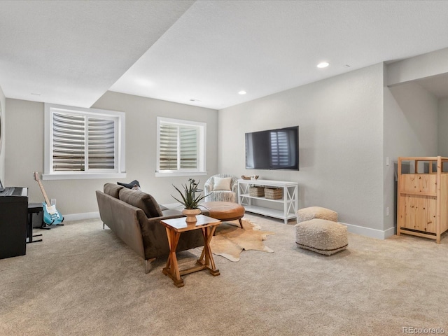 5511 Wabash St, Denver, CO 80238 - carpeted living room with baseboards and recessed lighting