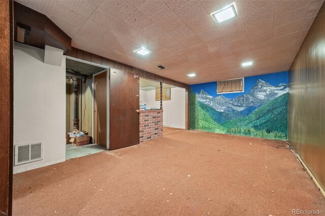 1665 S Madison St, Denver, CO 80210 - finished basement with carpet floors and wooden walls