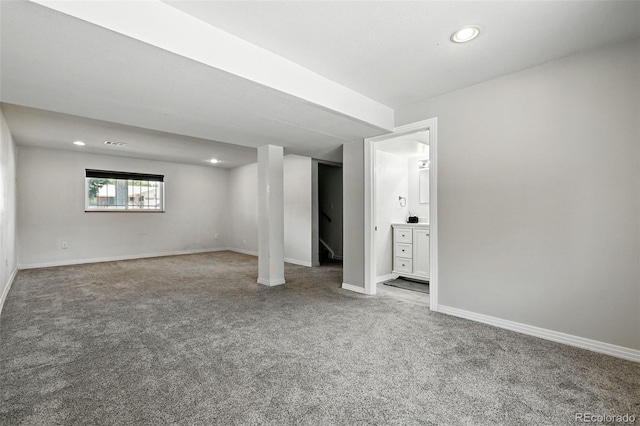 4604 Routt St, Wheat Ridge, CO 80033 - basement featuring carpet floors and recessed lighting