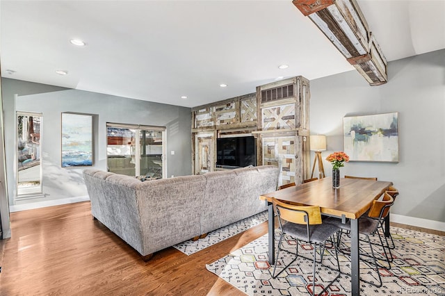 living room featuring hardwood / wood-style flooring