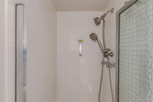 room details featuring a shower stall