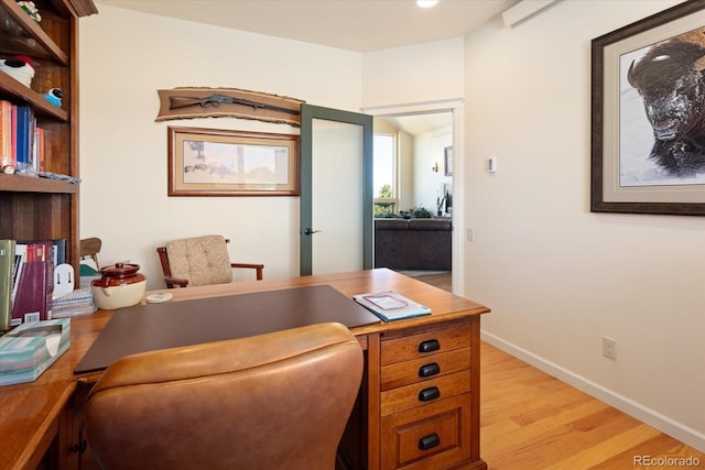 office featuring light hardwood / wood-style flooring