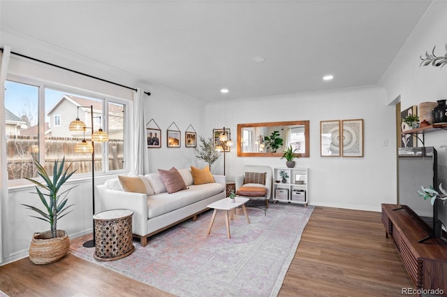 living room featuring hardwood / wood-style flooring