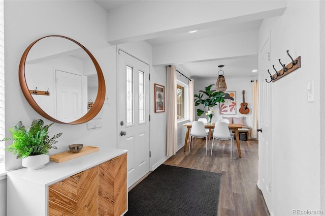 entrance foyer with hardwood / wood-style flooring