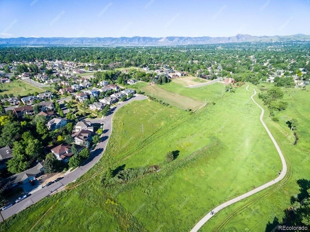 aerial view featuring a mountain view