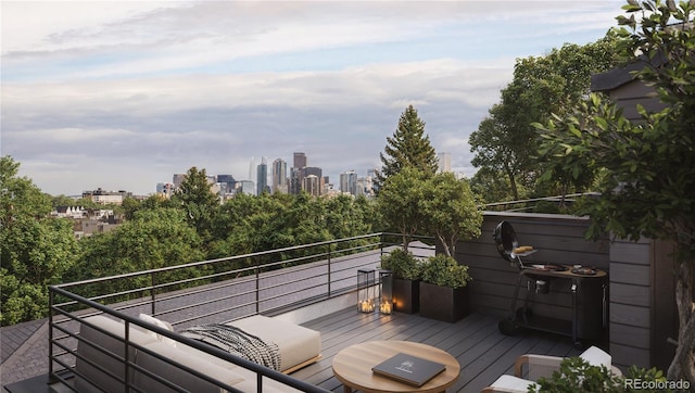 4823 W 10th Ave, Denver, CO 80204 - wooden deck featuring a view of skyline