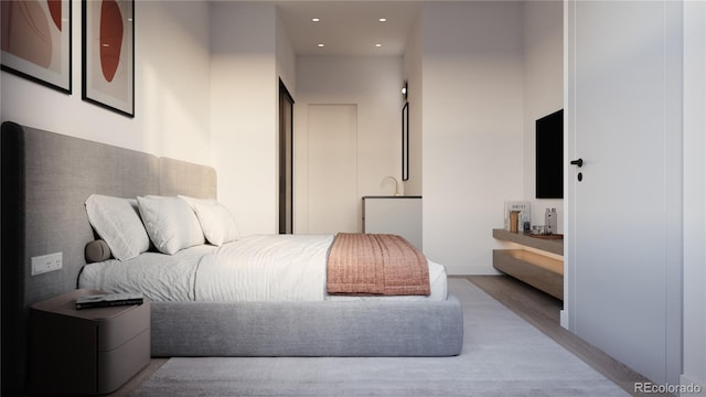 4823 W 10th Ave, Denver, CO 80204 - bedroom featuring recessed lighting and wood finished floors