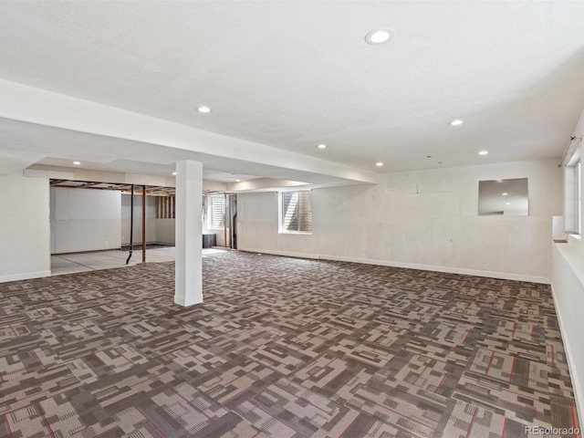 3853 S Malta St, Aurora, CO 80013 - basement featuring carpet floors, recessed lighting, and baseboards