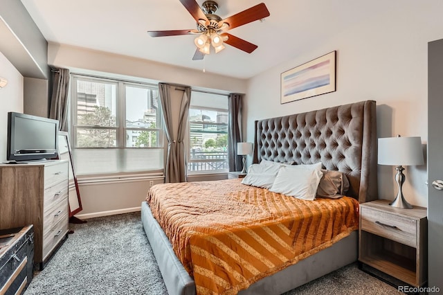 1727 N Pearl St Unit 107, Denver, CO 80203 - carpeted bedroom featuring baseboards and ceiling fan
