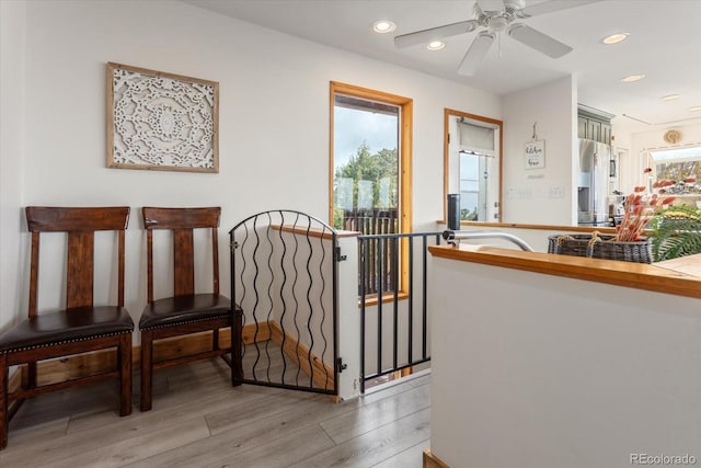 4236 Tranquil Way, Crestone, CO 81131 - corridor featuring recessed lighting, a wealth of natural light, and light wood-style floors