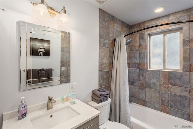 4236 Tranquil Way, Crestone, CO 81131 - bathroom featuring vanity, shower / bath combo, and toilet