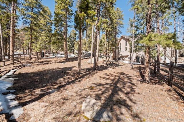 view of yard featuring fence